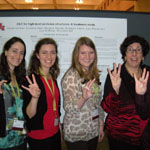 Margeux Rendall, Elizabeth Tatem, Courtney Pape, Dr. Lynn Maher, and Amy Wasserman by their poster. Go Coogs!