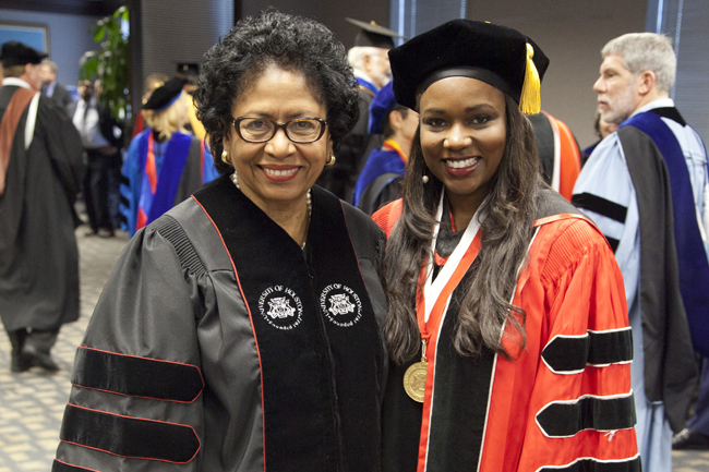 Brown University President Ruth Simpson and Tamecia Glover Harris