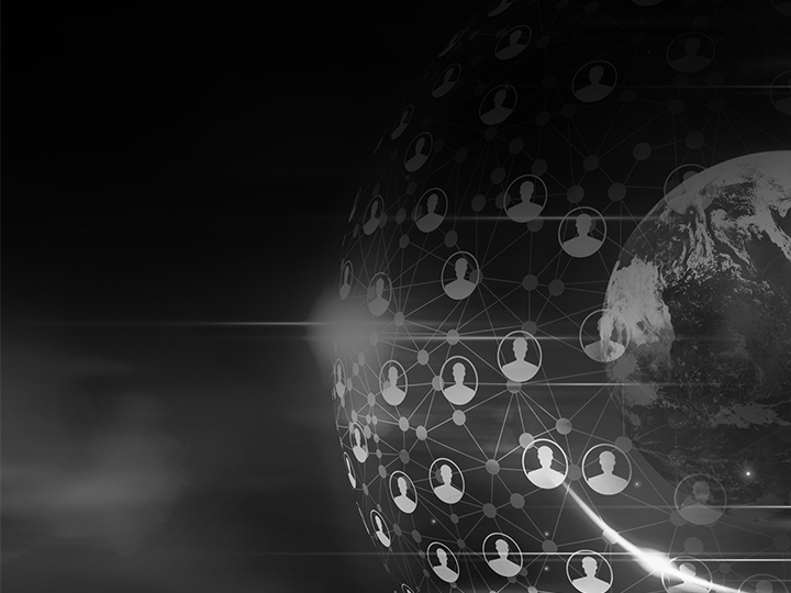 Globe showing networked technology illustration