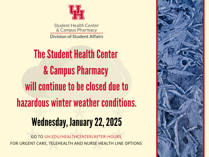 Student
Health
Center
Closed
1-22-2025
