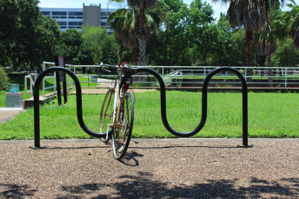 Abandoned bicycles being removed from campus racks