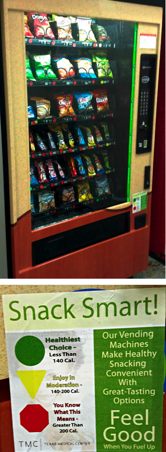 Snack machines in faculty, staff breakrooms get calorie-count stickers