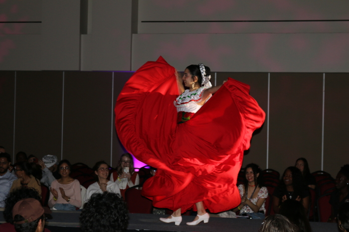 A dancer in a traditional dress