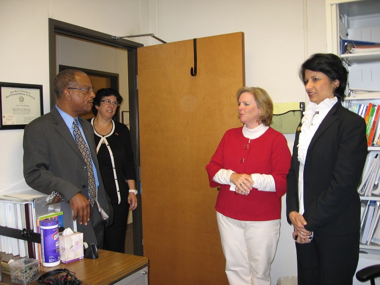 Dr. Dunkelberger and Dr. Maher host President Khator and CLASS Dean Roberts