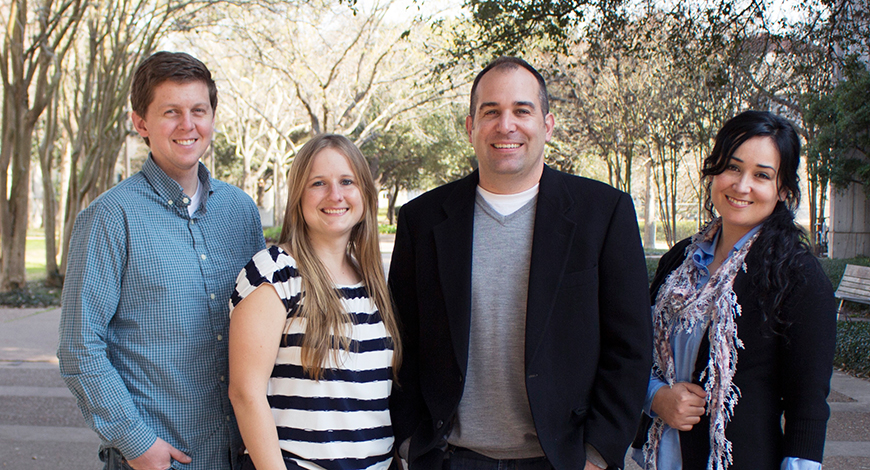 2014-15: (From left to right) David P. Sheppard, Marika Faytell, Professor Woods, Dr. Gunes Avci.