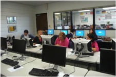 Student in the Language Acquisition Center