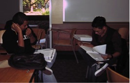 students studying in classroom