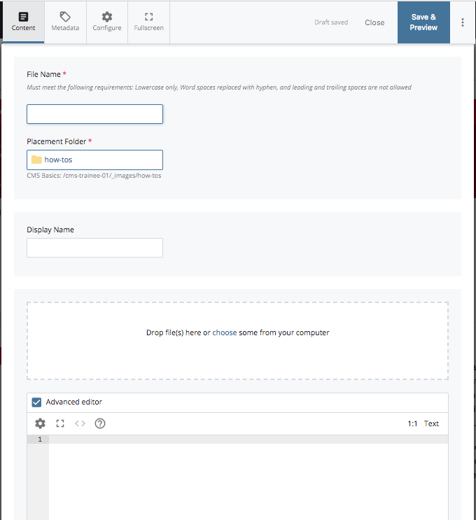 File upload dialog