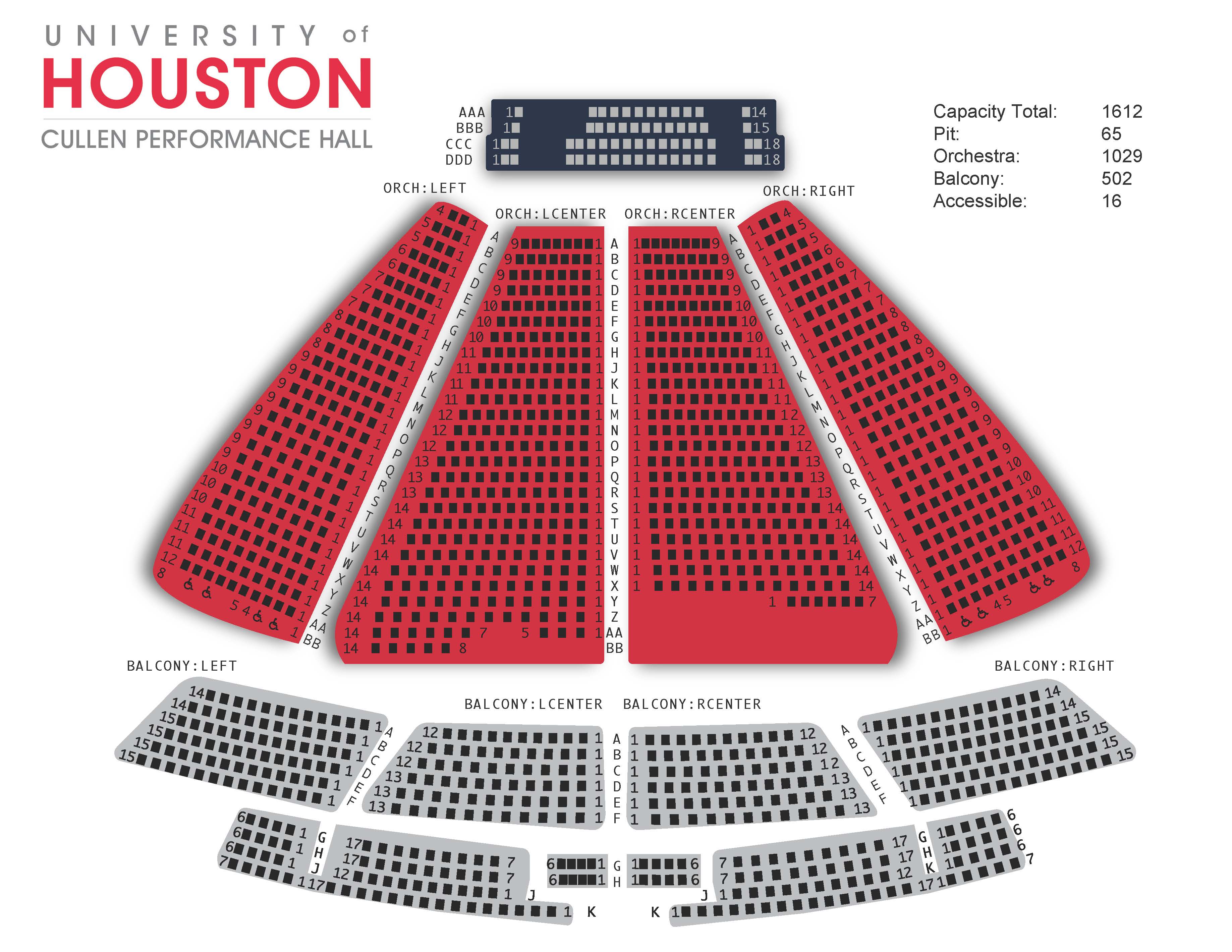 Cullen Performance Hall Seating Map San Antonio Topographic Map