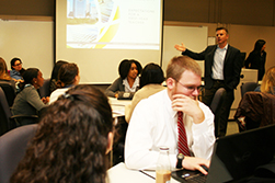 Teacher Candidates discuss issues at a workshop at the College of Education Farish Hall