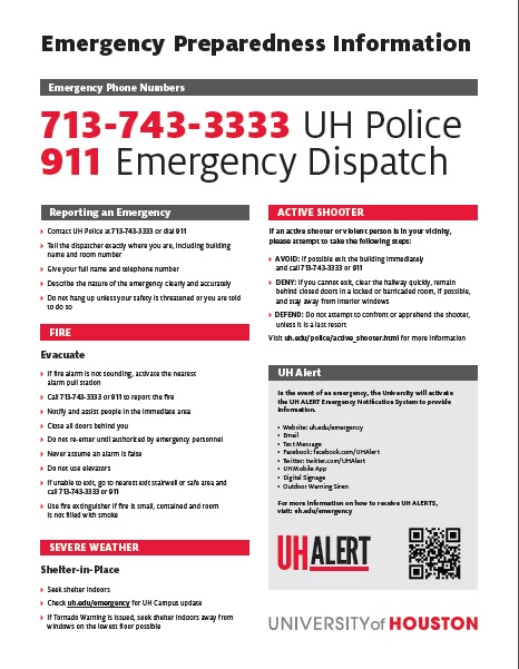 Emergency Preparedness Posters - University of Houston