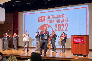 International Education Week performers on stage