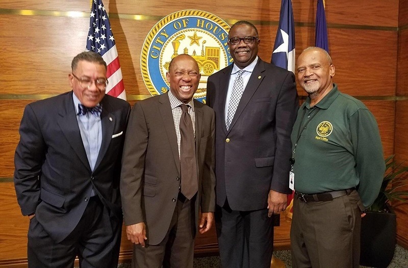 Left to Right: William-Paul Thomas, Mayor Sylvester Turner, Harry Hayes, Keith Wade