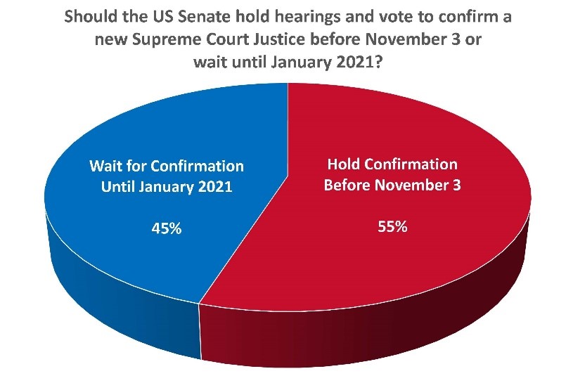 Graphic of Should the US Senate hold hearings and vote to confirm a new Supreme Court Justice