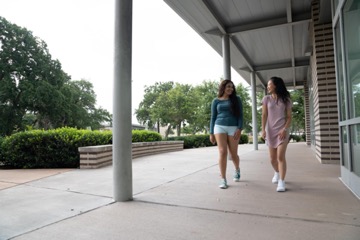 Two students walking
