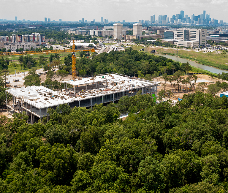 Drone image of UH College of Medicine building