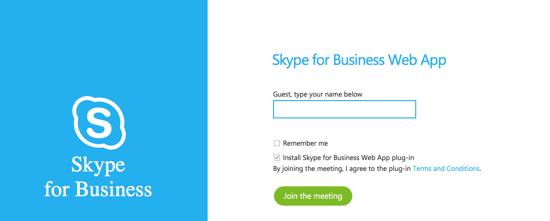 skype business web conference call