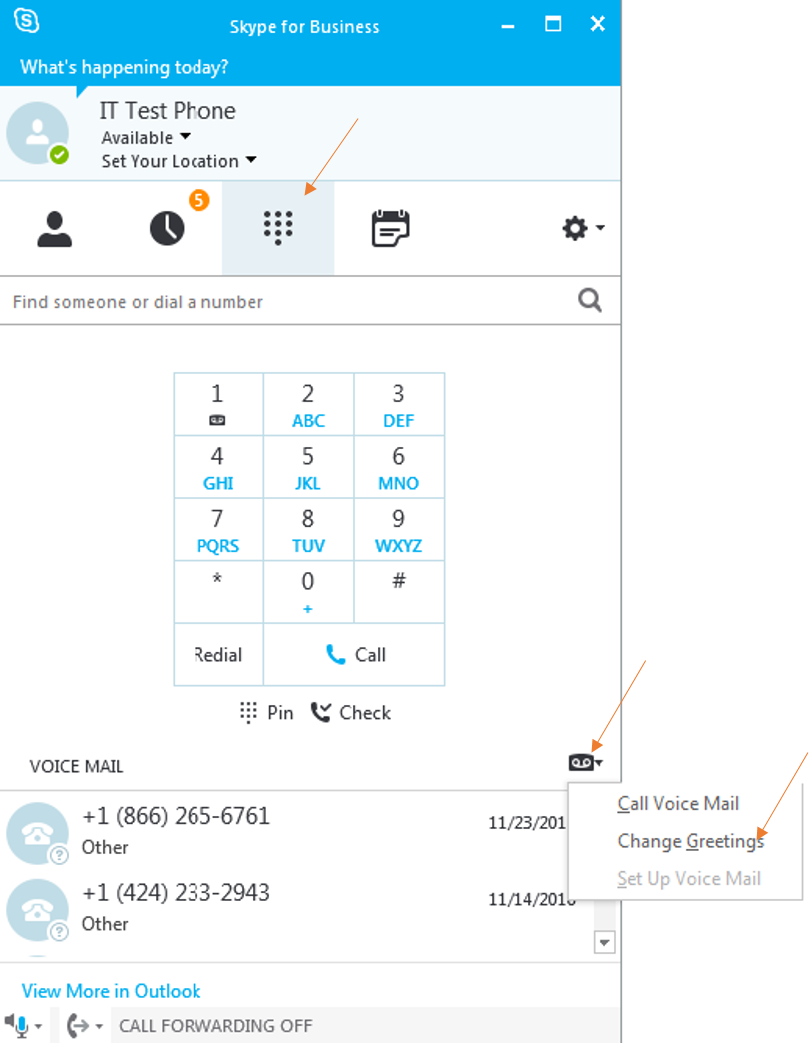 skype for business mac dial pad