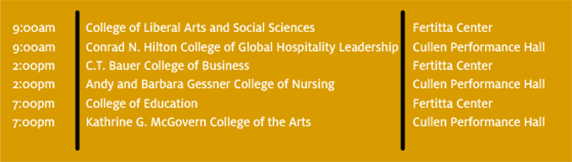 Friday, December 13 Commencement Schedule