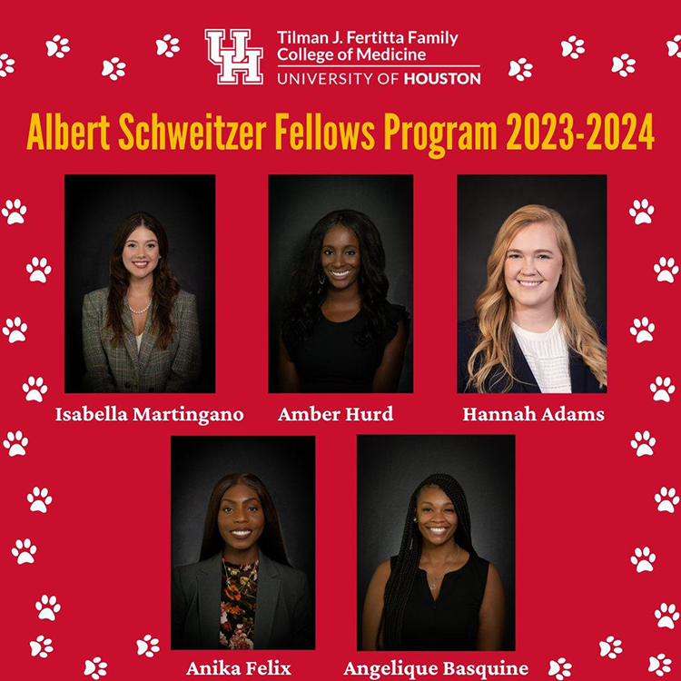 Albert Schweitzer Fellows Program 2023-2024 - Isabella Marnago - Amber Hurd - Hannah Adams - Anica Felix - Angelique Basquine