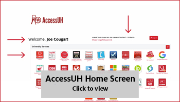 AccessUH Home Screen