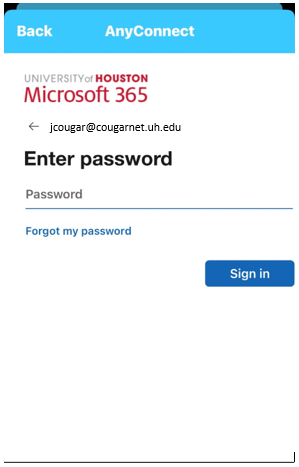 VPN Microsoft 365 Password Login