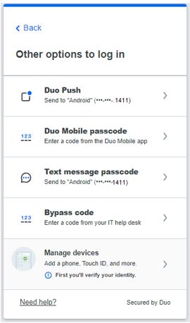 Main Two-Factor Authentication Page