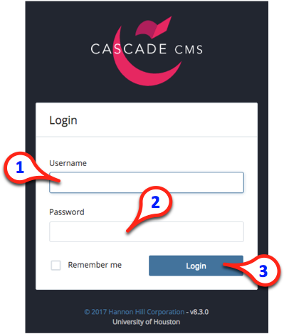 Cascade v.8 Login 1-2-3