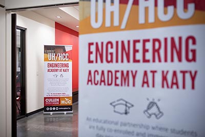 Engineering Academy banners in a hallway