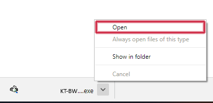 Select the Open option