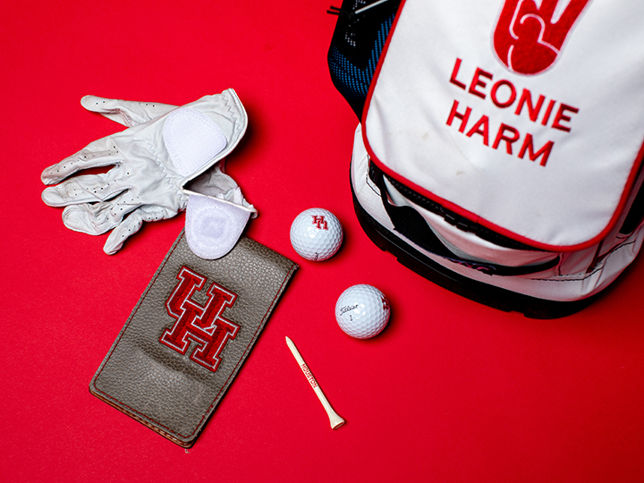 Golf equipment with the University of Houston logo