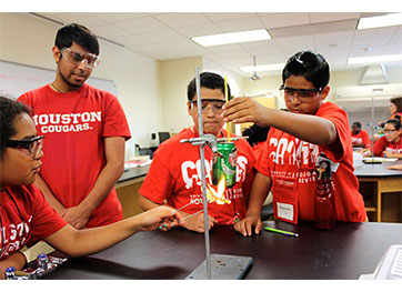 Campers Experiment in Lab