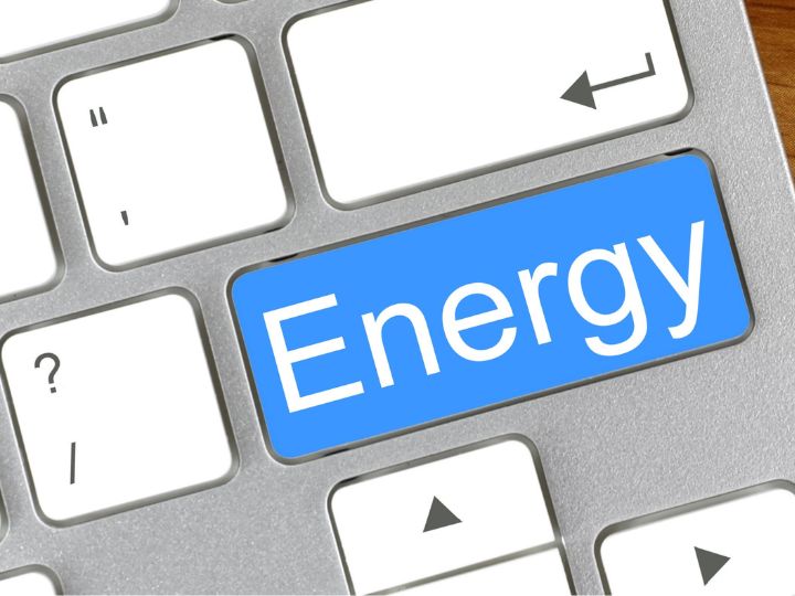 Energy written on keyboard