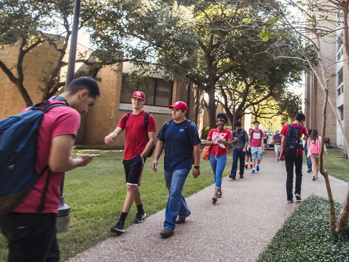 students on campus