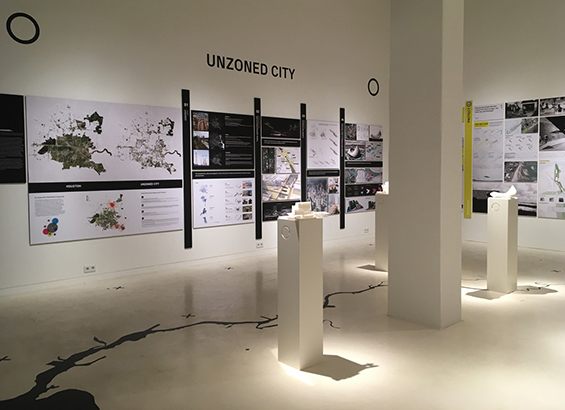 Unzoned City display at Aedes Gallery