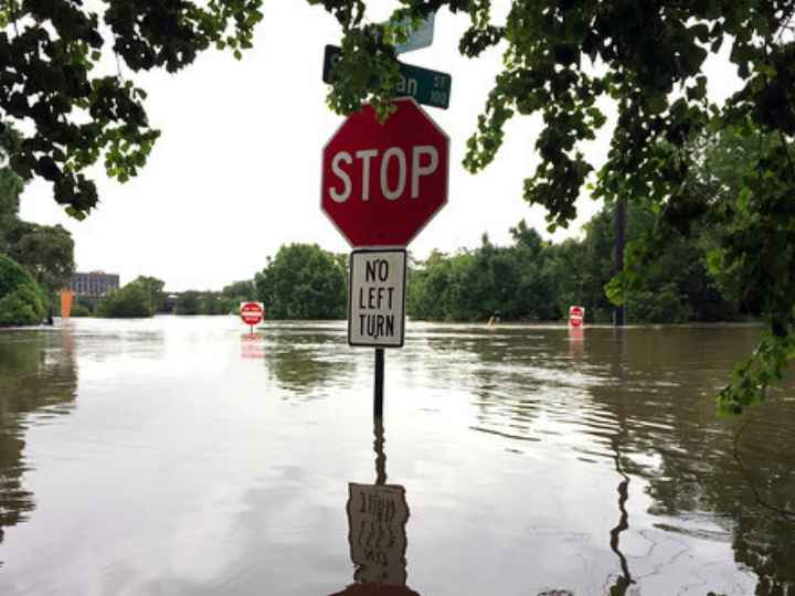Photo of flooded streets near Houston 