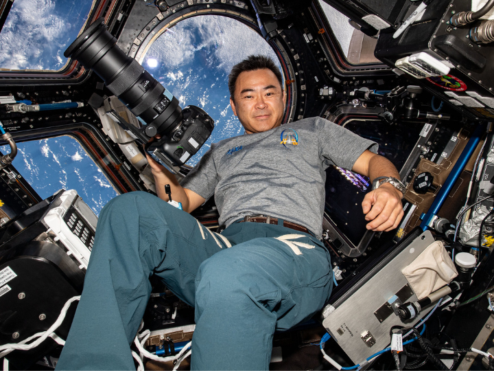 Astronaught Aki Hoshide in Space