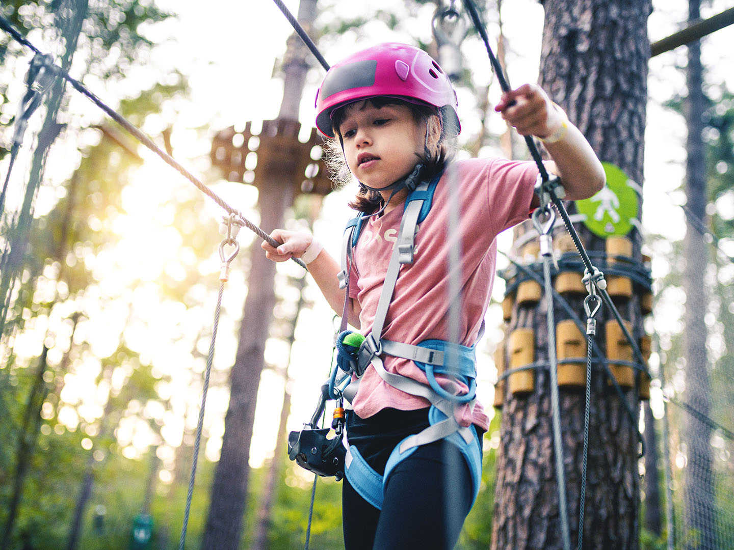 getty image of child on an elevated adventure course