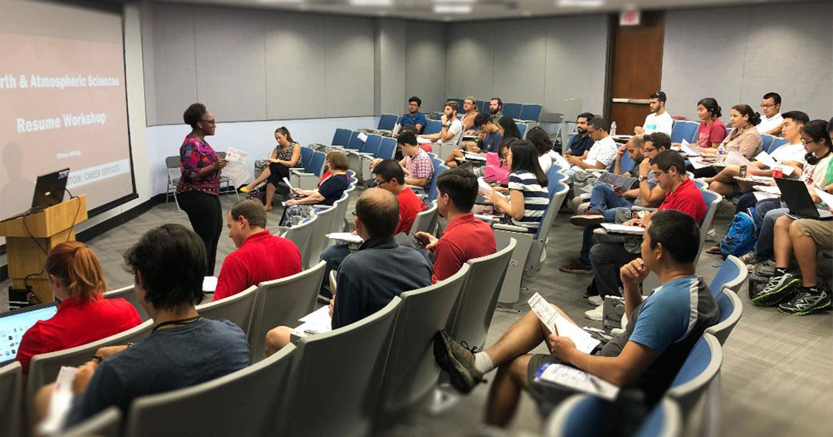 Resume Workshop Held for EAS Students - University of Houston