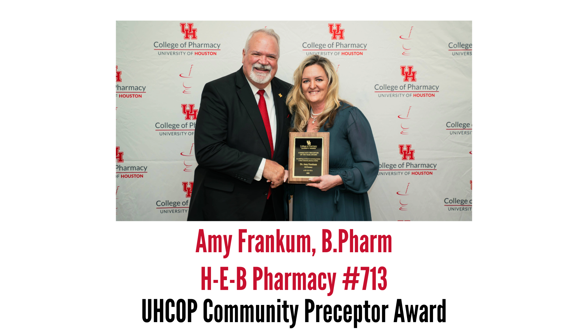 Community Preceptor, Amy Frankum, B.Pharm, H-E-B Pharmacy
