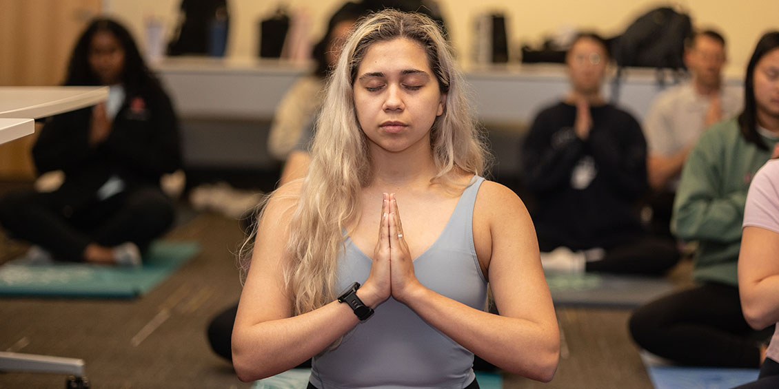 Student in a yoga pose
