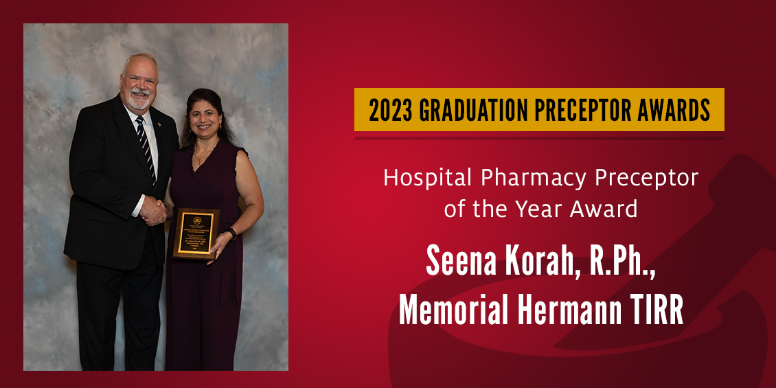 Hospital Pharmacy Preceptor of the Year Award
