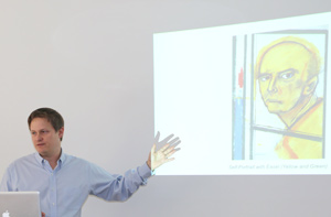 photo of Eriksen giving lecture
