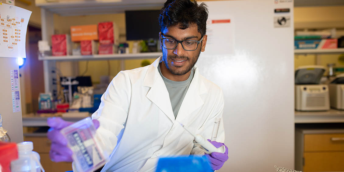 photo of student working in lab