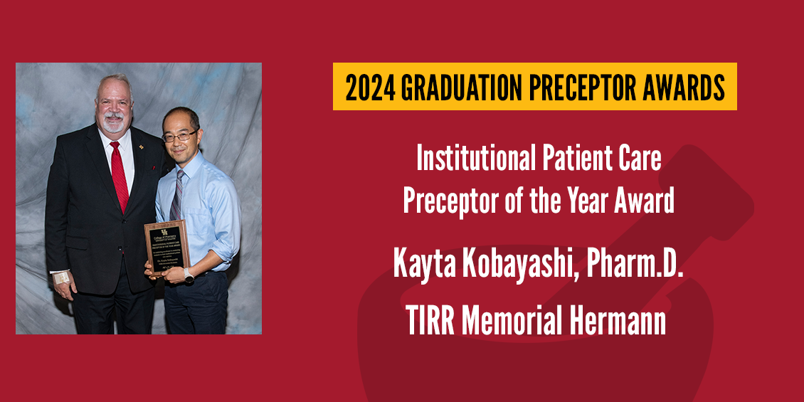 Institutional Patient Care Preceptor, Kayta Kobayashi, Pharm.D.