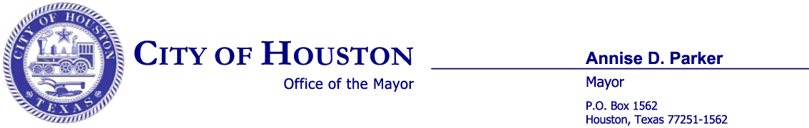 letterhead for city of houston, office of the mayor