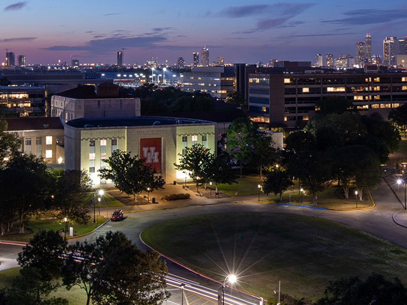 Image of UH E Cullen Aerial Night View