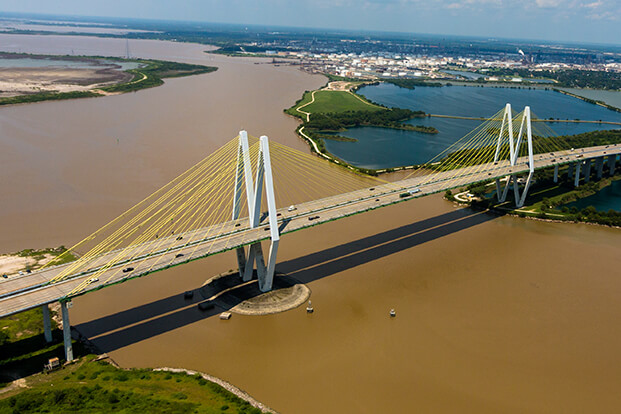 A bridge reaching across Port Houston