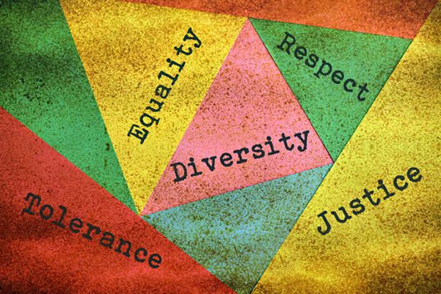 graphic reading "Diversity, Diversity, Respect, etc."