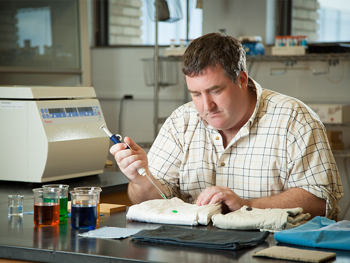 Seamus Curran in his lab